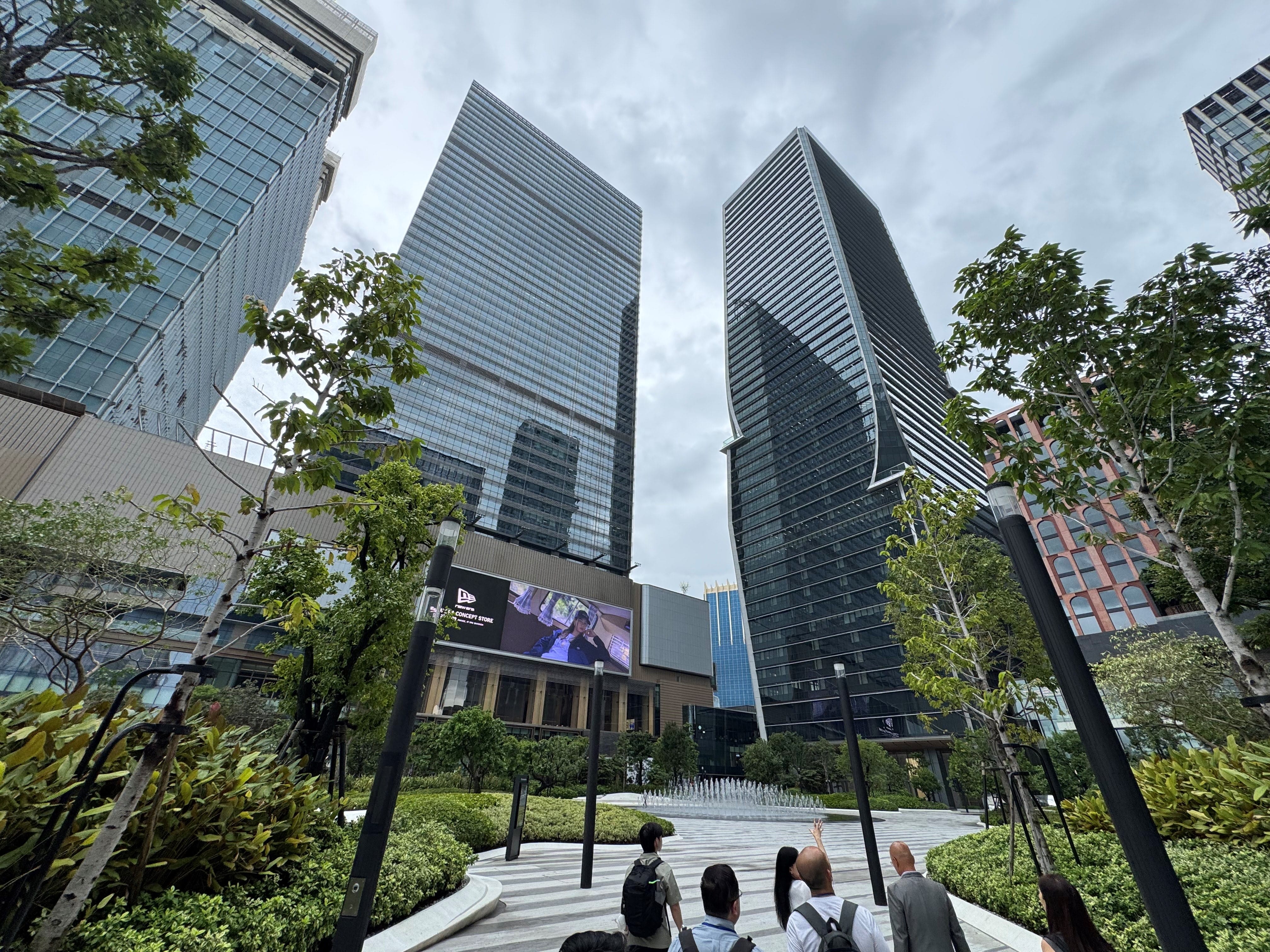 View of the buildings in One Bangkok from below